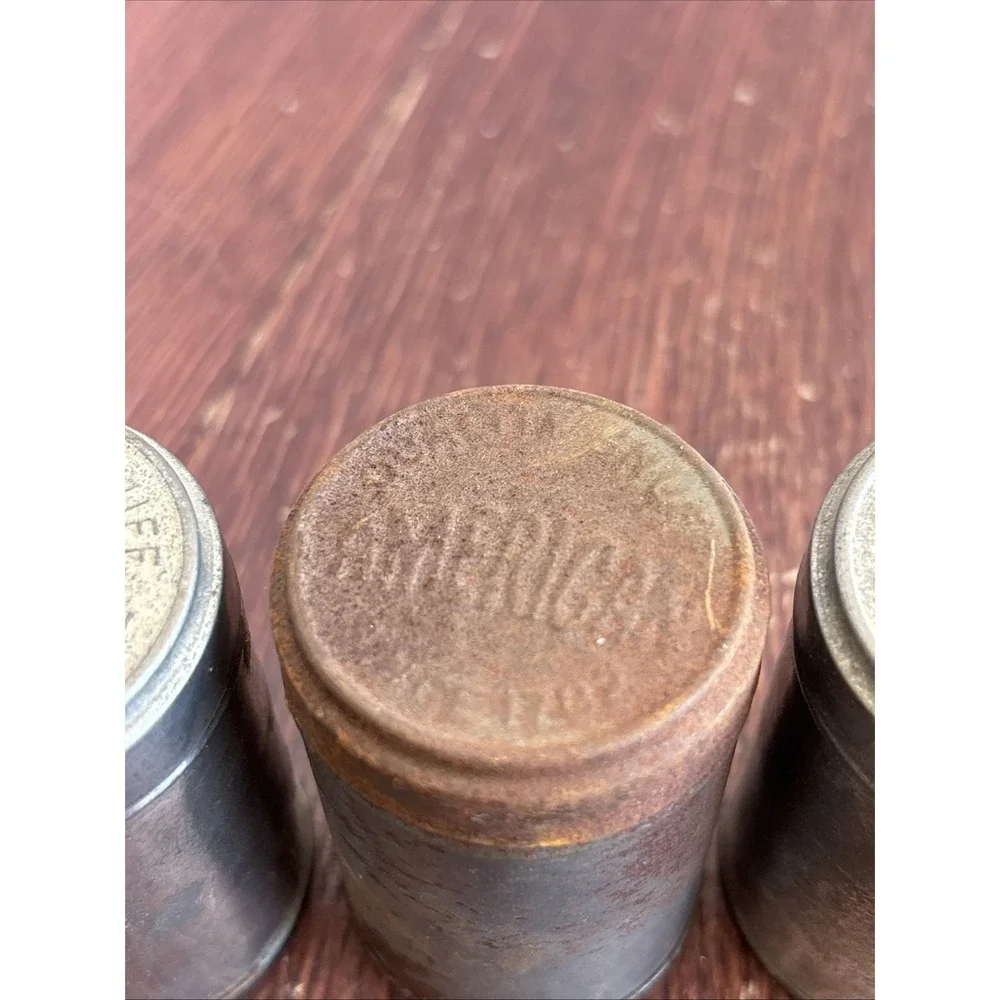 American Quality Snuff‎ Tin Since 1782 Early Tobacco Collectible Can w/Lid Lot-4